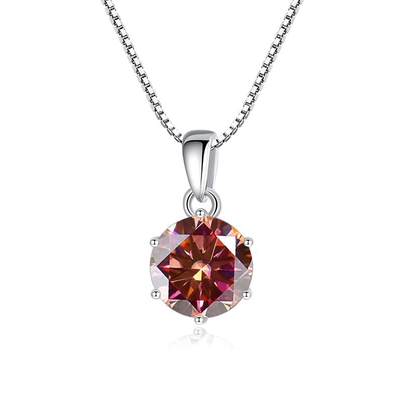Butterflykiss 1 карат Настоящий муассанит Кулон-ожерелье для женщин Высшее качество Серебро 925 пробы Свадебная вечеринка Свадебные тонкие ювелирные изделия