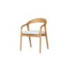 Chaise En Bois - MUVOE - Shane - Naturel/Blanc - Accoudoirs - Style Scandinave - 1 Place
