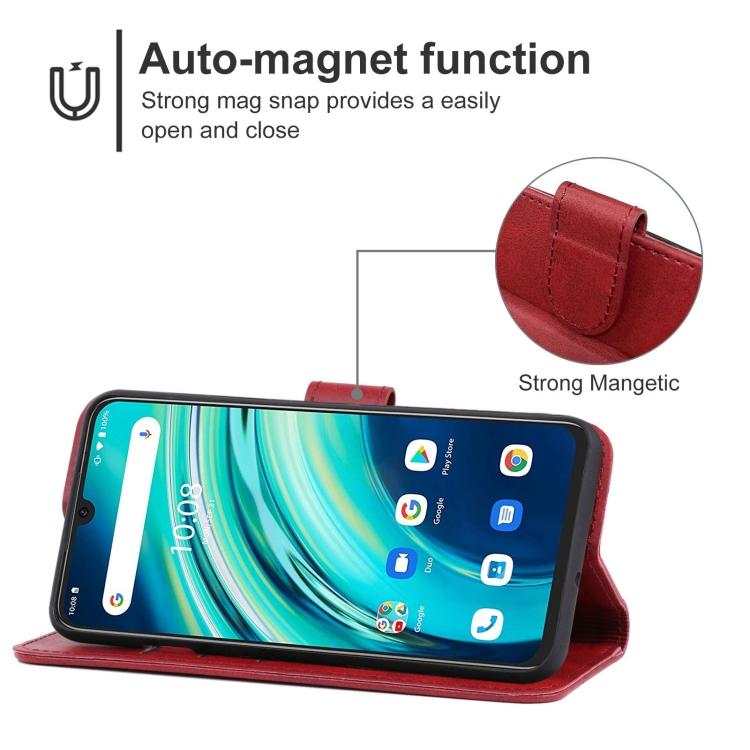 Leather Phone Case For UMIDIGI A9 Pro / A9 Pro 2021 (Red)