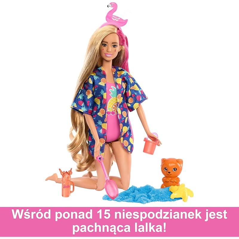 Куклы и аксессуары Barbie Pop Reveal Rise & Surprise Fruit Series Подарочный набор Ароматизированная кукла Сжимаемые ароматизированные питомцы Изменители цвета Формованный песок и т. д.. Более 15