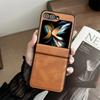 Matte Luxury Soft Leather Folding Hingle Shockproof Protection Back Cover for Samsung Galaxy Z Flip 6 5 4 3 Case Phone Accessory