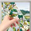 Flower Window Privacy Film Double-sided Stained Glass Rainbow Window Film Sun Blocking Static Covering Cling Sticker PVC Window Door Decorative