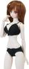 Petite Marie DD DDS Lingerie Bra and Black Smooth Material with Floral Embroidery and Fits 60cm BJD Dolls 1/3 L-Bust Set, Panties, Lace, [No.0196]