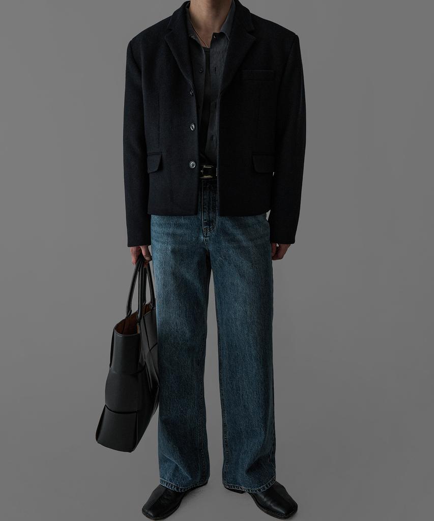 Bowlow Product Wool Crop Blazer [Navy]