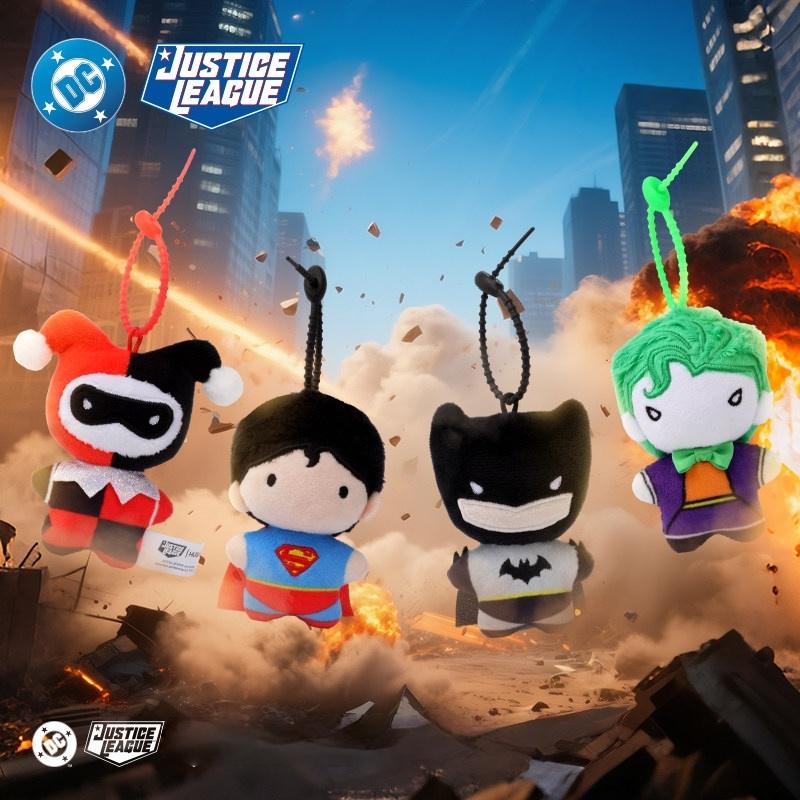 DC Comics Justice League Plush Keychain Superman Batman Joker Harley Quinn Bag Charm Cartoon Hero Plush Doll Holiday gifts