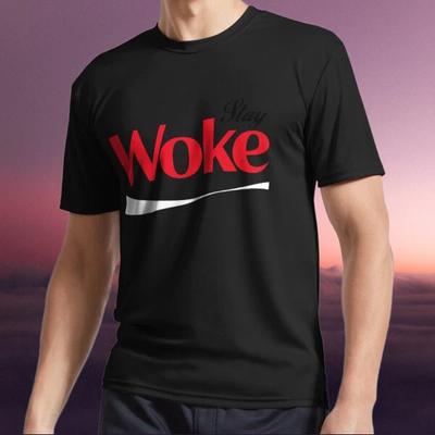 Новая рубашка Stay Woke Soda Логотип Пародия - Активная футболка с логотипом Смешная Размеры от S до 5XL