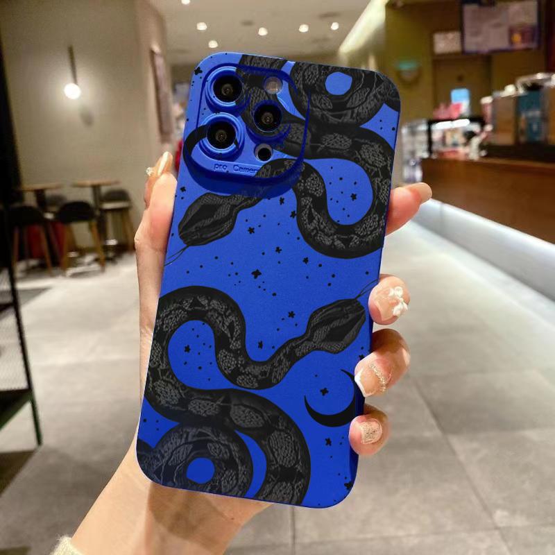 Милый забавный чехол-змея для телефона iPhone 17 16E 11 12 13 14 15 16 17 Air Pro Max XS XR X 8 7 Plus SE2 Plus Матовый мягкий чехол