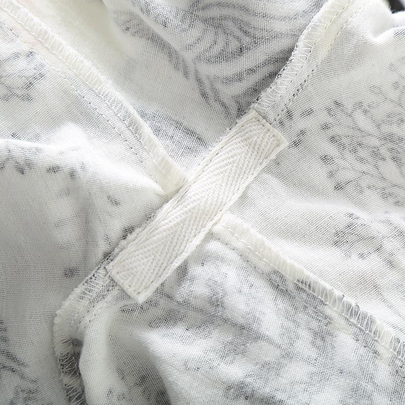 Простая двухслойная женская пижама из чистого хлопка с марлей, весна/осень, тонкая, с длинными рукавами, свободная домашняя одежда, черная пижама с принтом «зебра и лес»