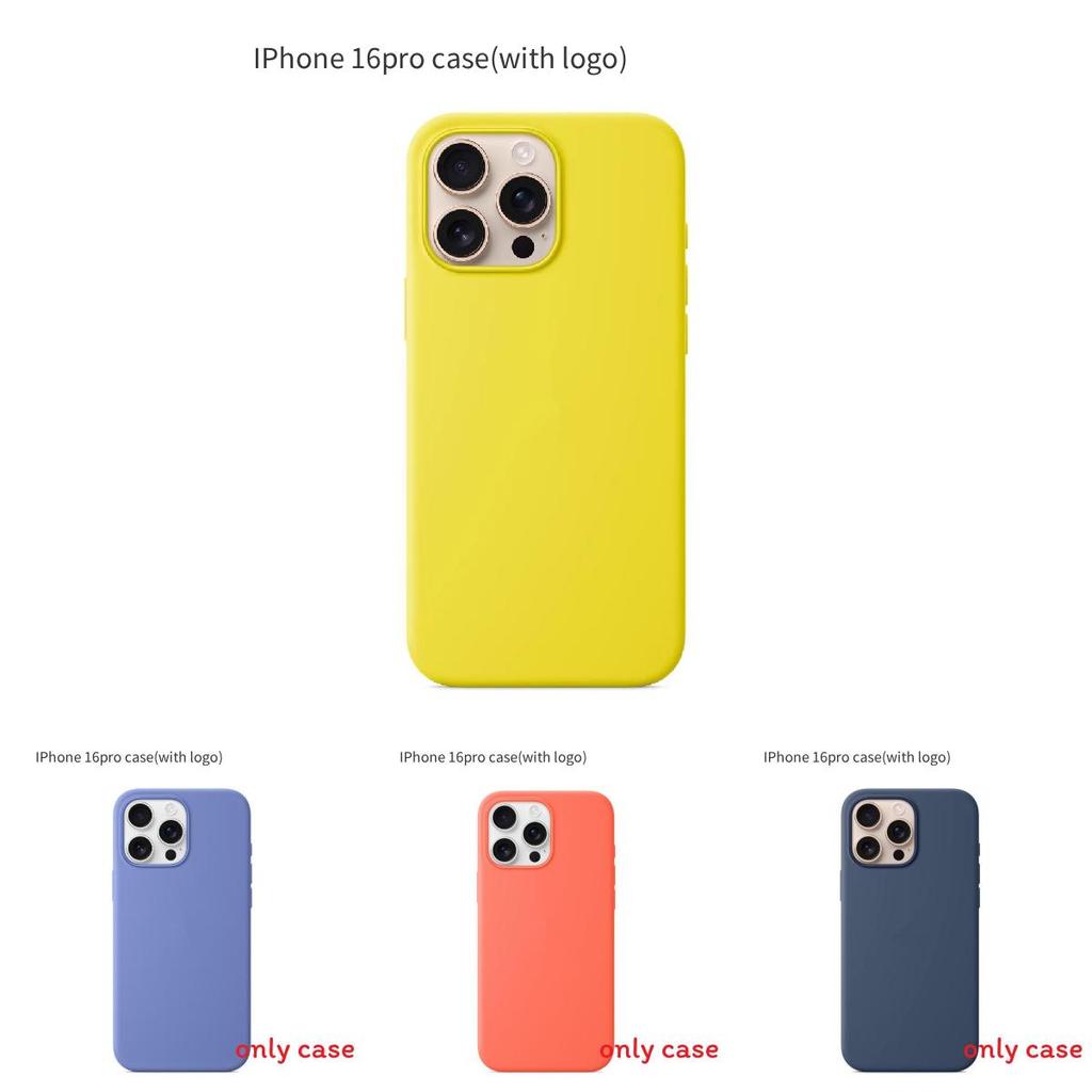 For Iphone16 Pro Solid Color Magnetic Silicone Phone Protective Case With Logo For Enhanced Protection