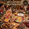 Seasonal Party Essentials Christmas Snack Serving Tray, Divided Holiday Appetizer Platter, Cute Snowman/Tree/Penguin/Cow Shaped Table Decorations Food