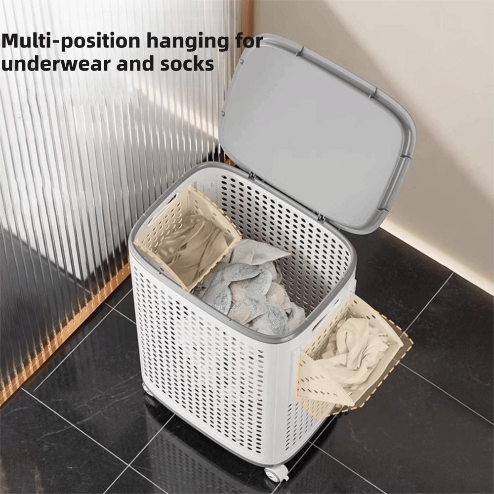 Plastic Folding Dirty Clothes Basket Large Capacity Dirty Clothes Bucket Laundry Room