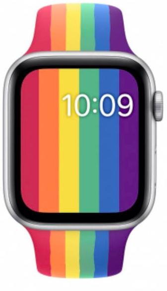 Rubber Sports Strap for Apple Watch 3 4 5 6 7 8 9 Se 38/40 Rainbow
