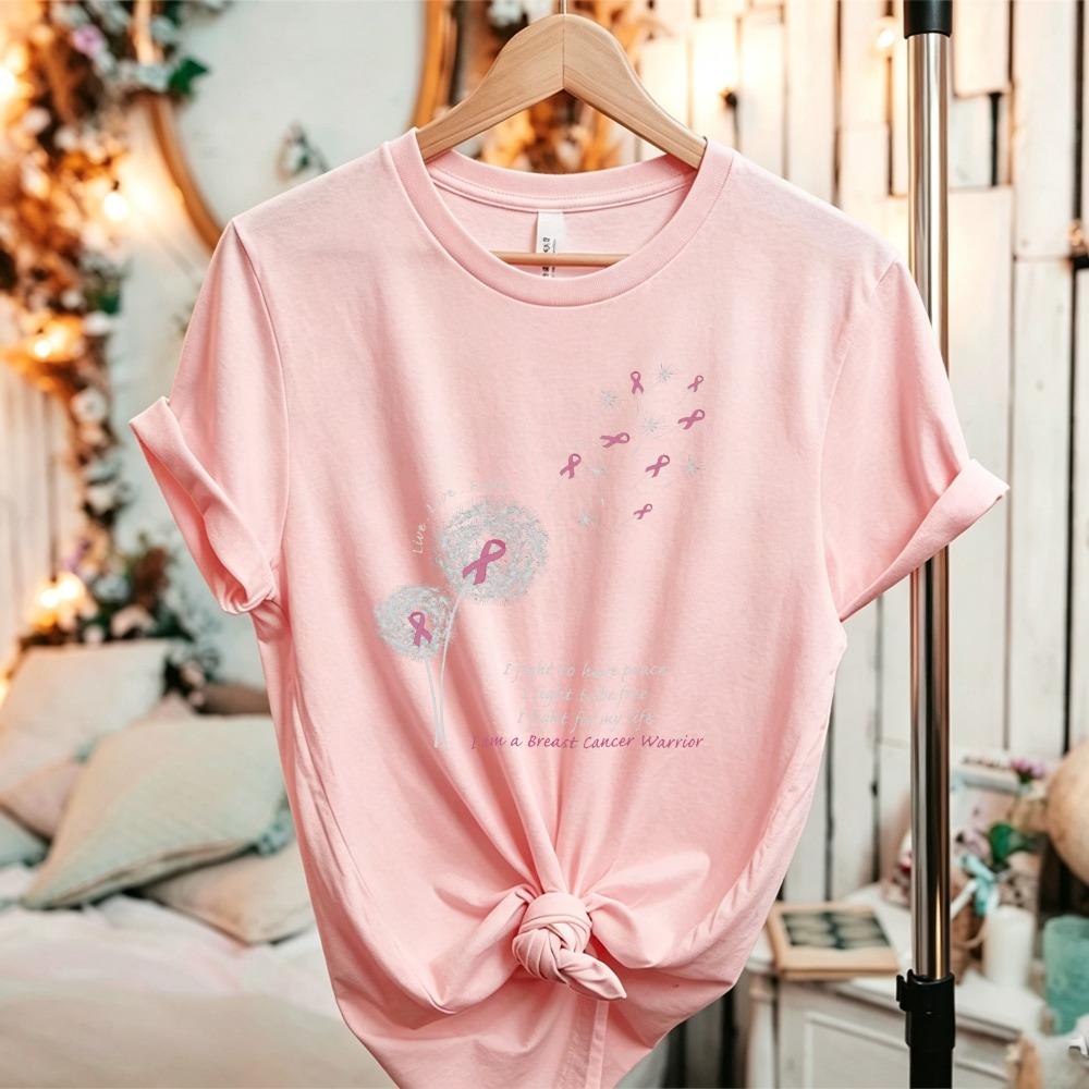 Women We Fight Together Butterfly Pink Ribbon T Shirt Breast Cancer Awareness Short Sleeve Tee Warrior Support Casual Cotton Top