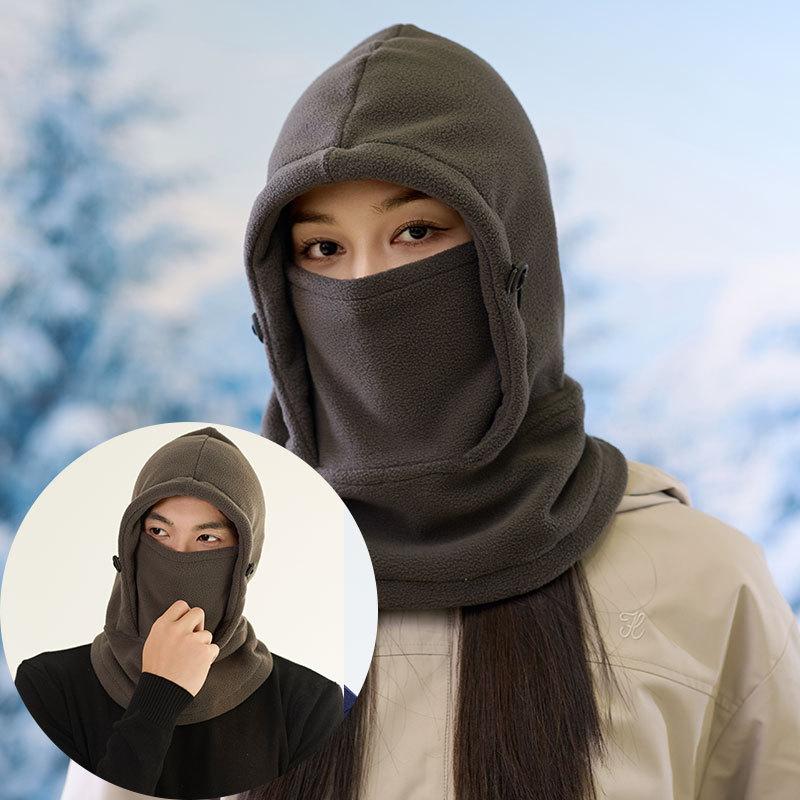 Флисовый шарф-маска цельная термошапка мужская для активного отдыха, лыж, зимы, женская спортивная шапка