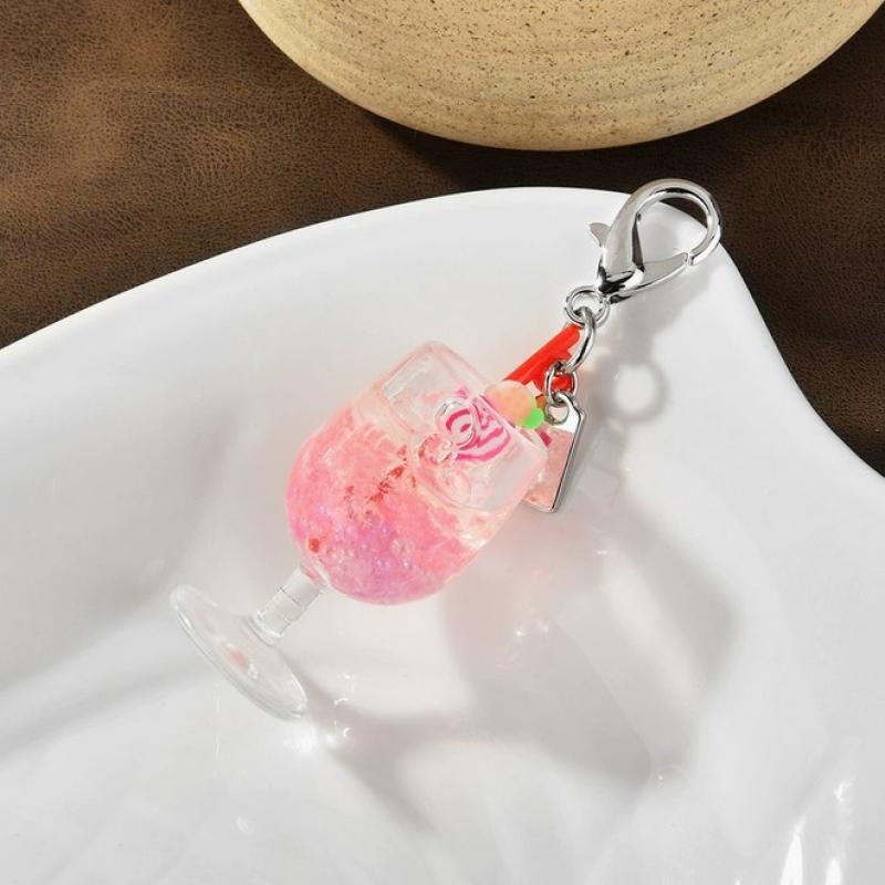 Светящийся пластиковый имитационный ломтик лимона, кубок на высокой ножке, брелок для ключей, цветная соломинка, украшение для стакана для напитков