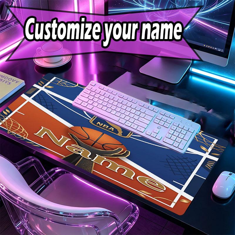 Custom Name Personalized NBA Pattern Mousepad, Laptop PC Desk Mat, Decorative Desk Mat for Home Keyboard Pad Gift
