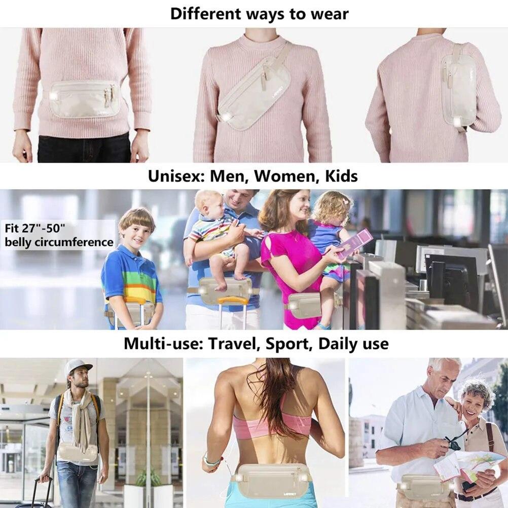 Невидимый дорожный поясной мешок для паспорта, поясная сумка для денег, скрытый кошелек безопасности, подарок, дорожная сумка, нагрудная сумка, поясная сумка для денег