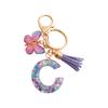 Butterfly Initial Letter Keychain Pendant Exquisite Practicality Backpack School Bag Decoration Purple Alphabet Keychain for Girls Women
