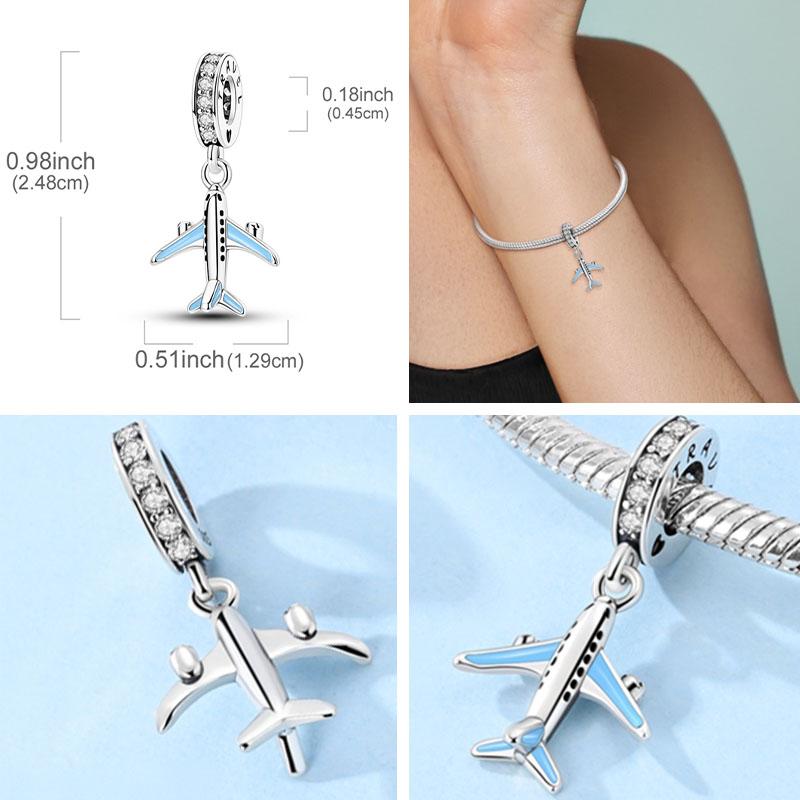 Шарм Оригинальный 925 Серебро Шармы Подвески Любовь Путешествия Жизнь DIY Бусины для Браслета Ожерелья Шармы Женские Ювелирные Изделия Изготовление