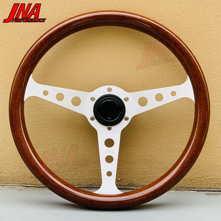350mm 14Inch Indy Heritage Steering Wheel Classic Wood Grain Racing Sports Steering Wheel PC-ST54