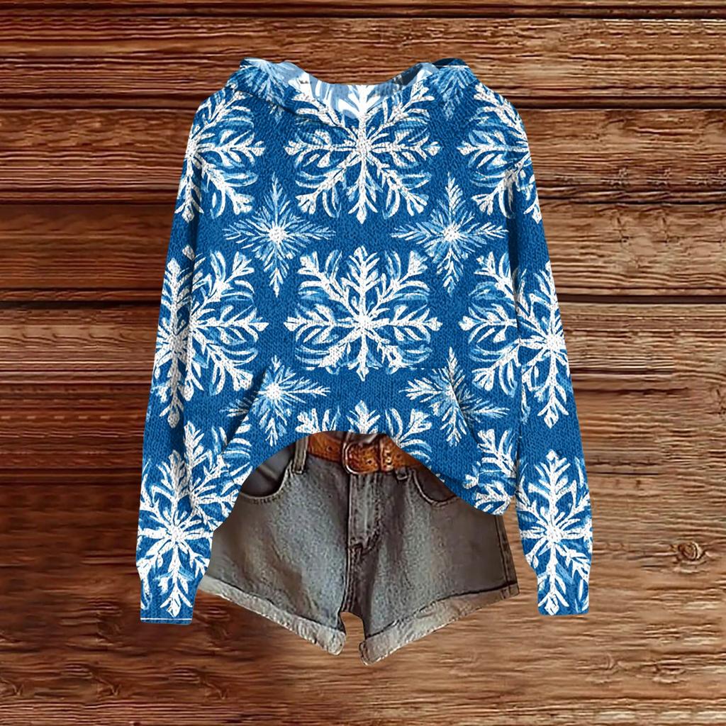 Женская модная повседневная толстовка с капюшоном и длинными рукавами с принтом