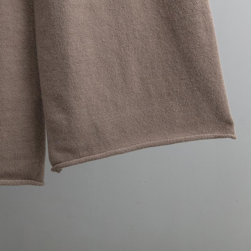 QICED Осенне-зимний комплект большого размера с высоким воротом, модный, нежный и непринужденный стиль, комплект из двух предметов свитера, однотонный трикотажный