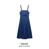 Spring 2025 European & American Style Women's Fashion Denim Midi Dress
