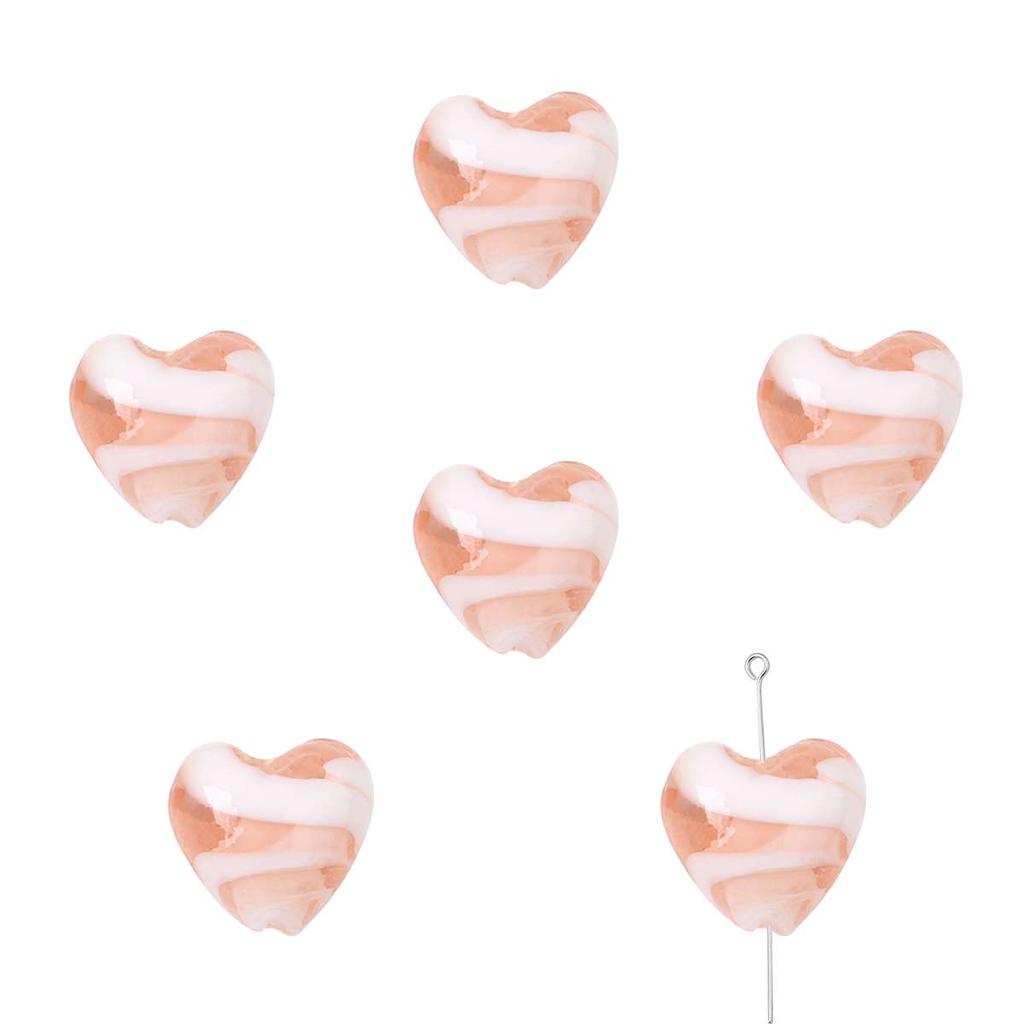 2 шт. глазурованные бусины в виде сердца любви стеклянные бусины-разделители ручная роспись в полоску Шарм для изготовления ювелирных изделий DIY браслет серьги подарки ремесленные аксессуары