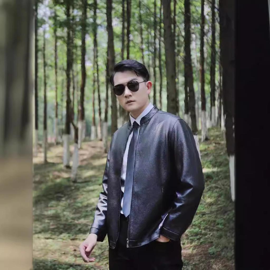 Кожаная куртка мужская куртка весна и осень новая повседневная универсальная облегающая большая куртка с воротником-стойкой мужская кожаная куртка локомотив