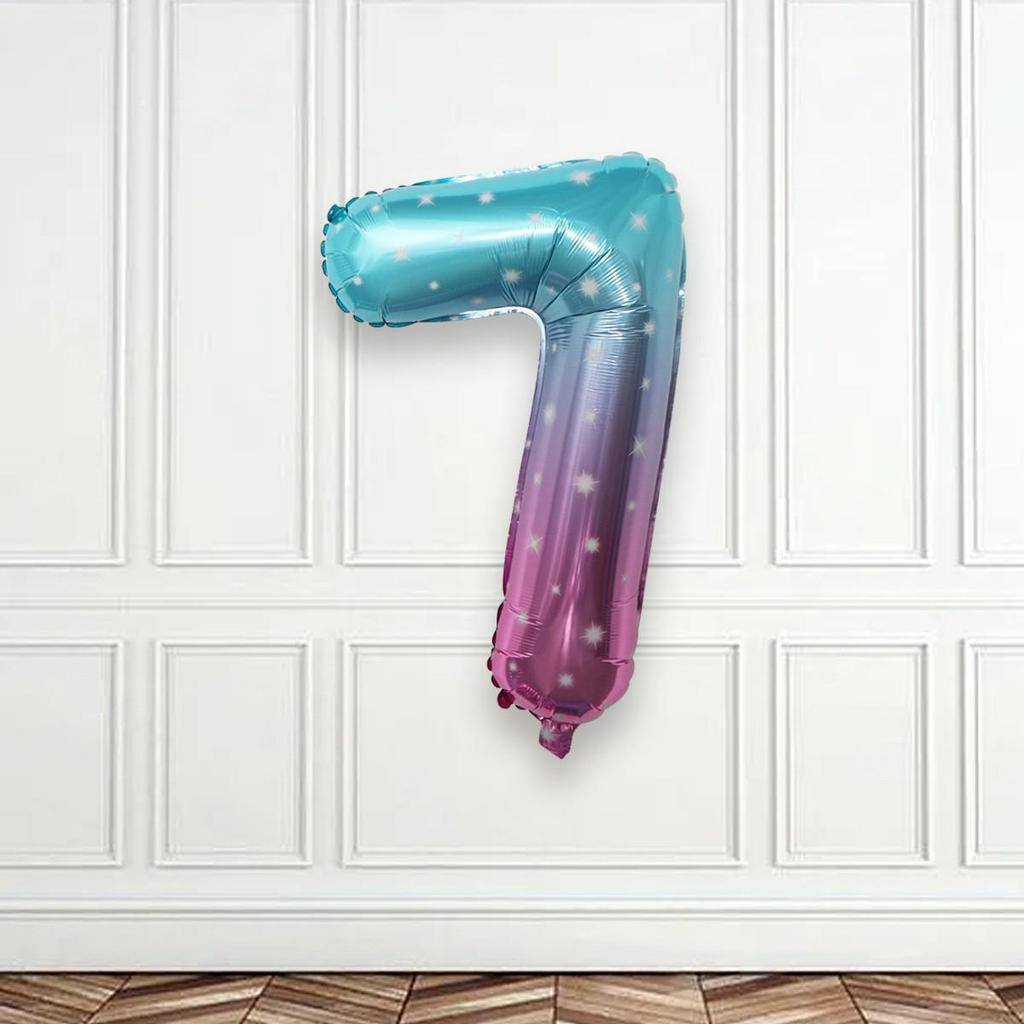 32-Inch US Number Birthday Party Balloons - Individual Aluminum Film