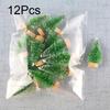 12 pieces of snow frost pine desktop mini Christmas tree sisal decoration beautiful gift