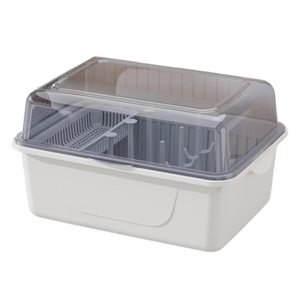 I'm So Happy Baby Bottle Rack with Lid, Storage Case, Portable Storage, Travel Stand, Drying, Disinfecting, Large Capacity, Dustproof (With StandBlue)