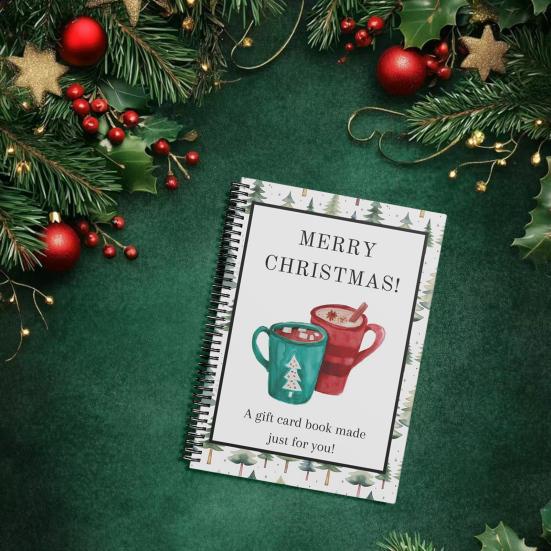 Книга для подарочных карт на Рождество, многоразовый альбом для подарочных карт, держатель для подарочных карт для студента колледжа, на спирали, сделай сам подарок для друзей и семьи