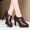 7.5см 9см Каблук Глубокий Вырез Женские Туфли на Платформе Женская Обувь 2024 Осень Зима Туфли на Высоком Каблуке Женские Офисные Туфли для Вечеринки