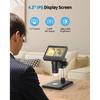 Digital Microscope 4.3" HD LCD Screen, Coin Magnifier 1-1000X Zoom, Stereo Camera with 8 Adjustable LED Lights, PC View, Compatible with MacOS