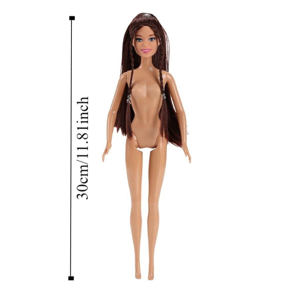 Кудрявая Супермодель Нюдовая Кукла Темная Кожа DIY Одевалка Игрушка Фигурка Тело Подарок для Детей