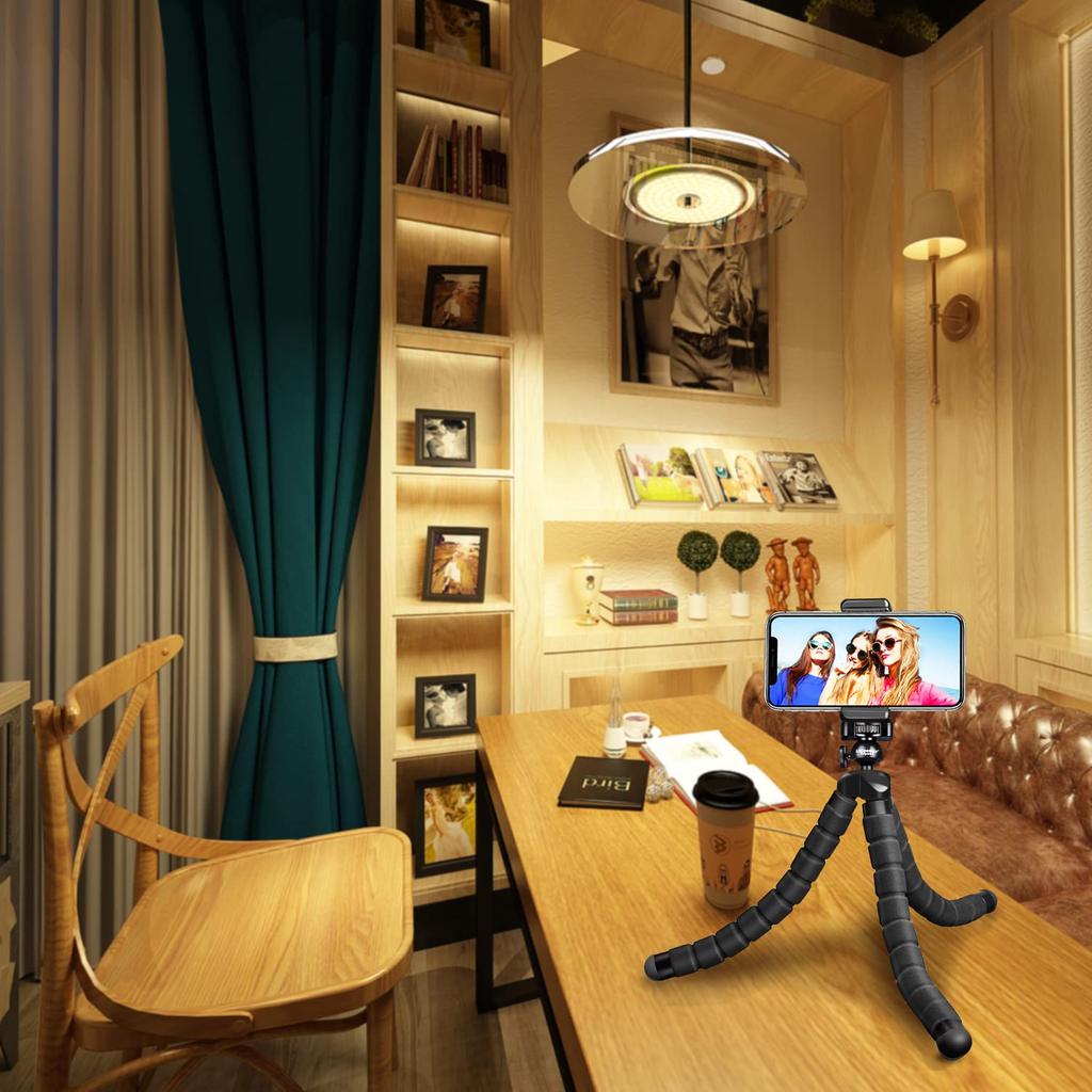 Штатив для смартфона UBeesize, вращающийся на 360 градусов, беспроводной пульт дистанционного управления, зажим для смартфона, легко совместимый с подходящими счетами-фактурами.