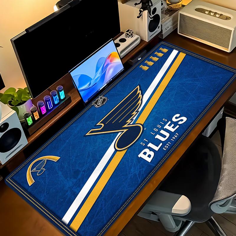 St. Louis Blues Logo Color Mouse Pad Large Gaming Table Cushion Non-slip Laptop Tablet Big Mousepad XXL Mat Mini PC Playmat With Lock edge