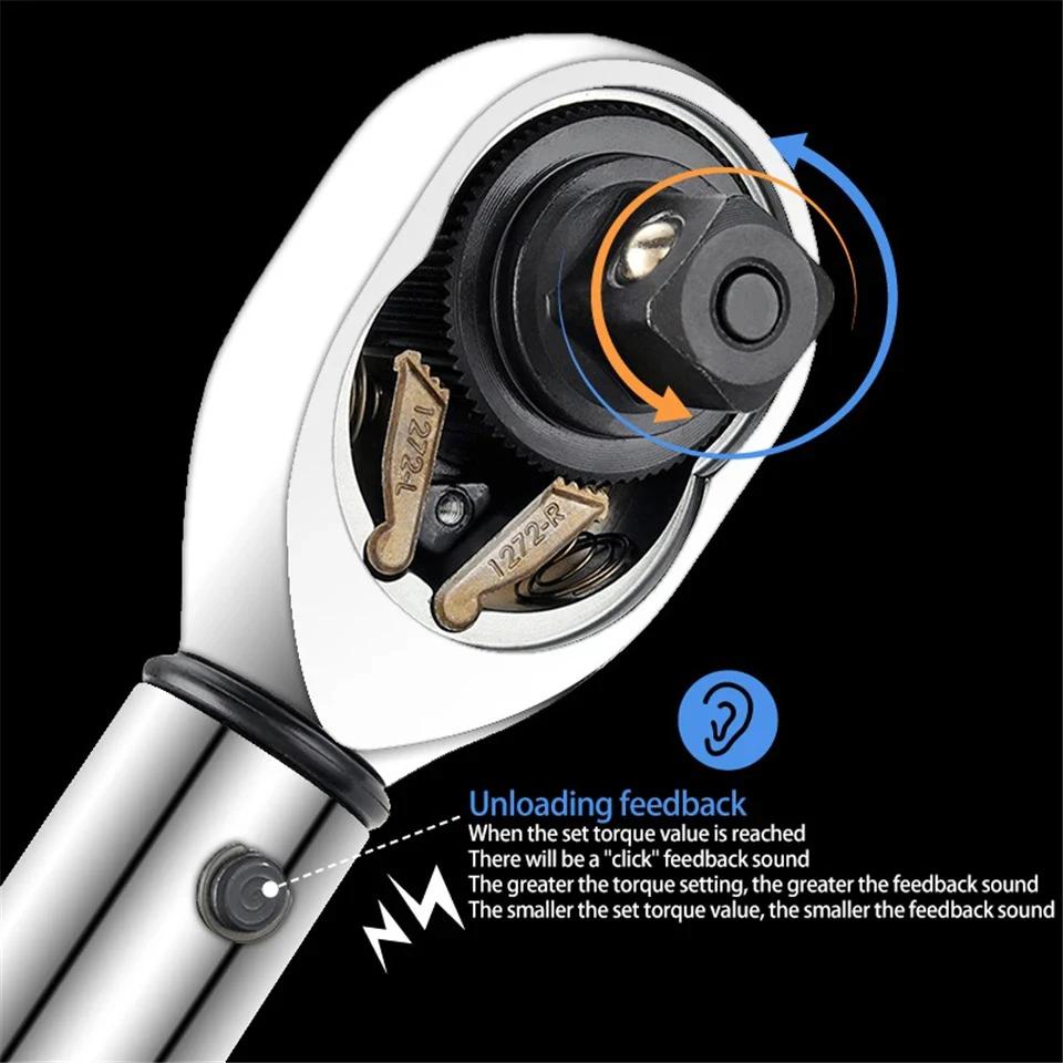 Ultra-Thin 3/8" Torque Wrench 5-60N.m with Magnetic Spark Plug Socket for Car Motorcycle Maintenance & Engine Repair