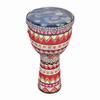 African Hand Drum 8 Inch Portable Djembe Drum Percussion Instrument with Colorful Art Patterns for Children Light