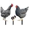 Металлическое куриное садовое искусство Куриное садовое искусство 3X Устойчивое к погодным условиям Железная курица Цыплята Шипы для ландшафта Пасха Кухня Газон