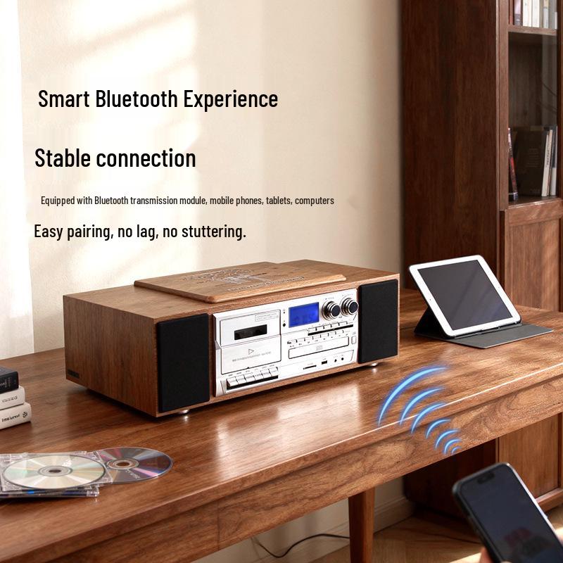 Ретро-магнитофон с CD-плеером Bluetooth, звуком качества Harman и мощным динамиком