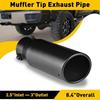 Universal Black Stainless Steel Rear Car Round Exhaust Pipe Tail Muffler Tip