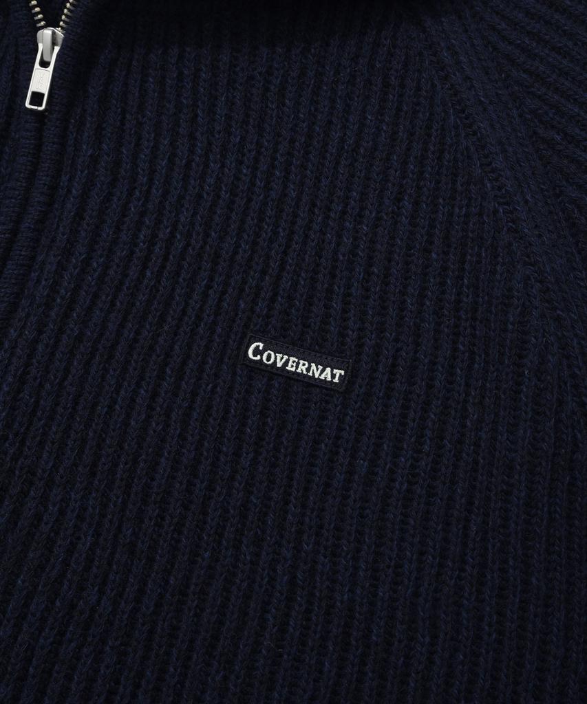 COVERNAT Authentic Wappen Half Zip Knit Dark Navy