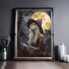 Dark Academia Rose Gothic Victorian Crow Witch Ghost Halloween Wall Art Canvas Painting Posters Print Pictures Living Room Decor