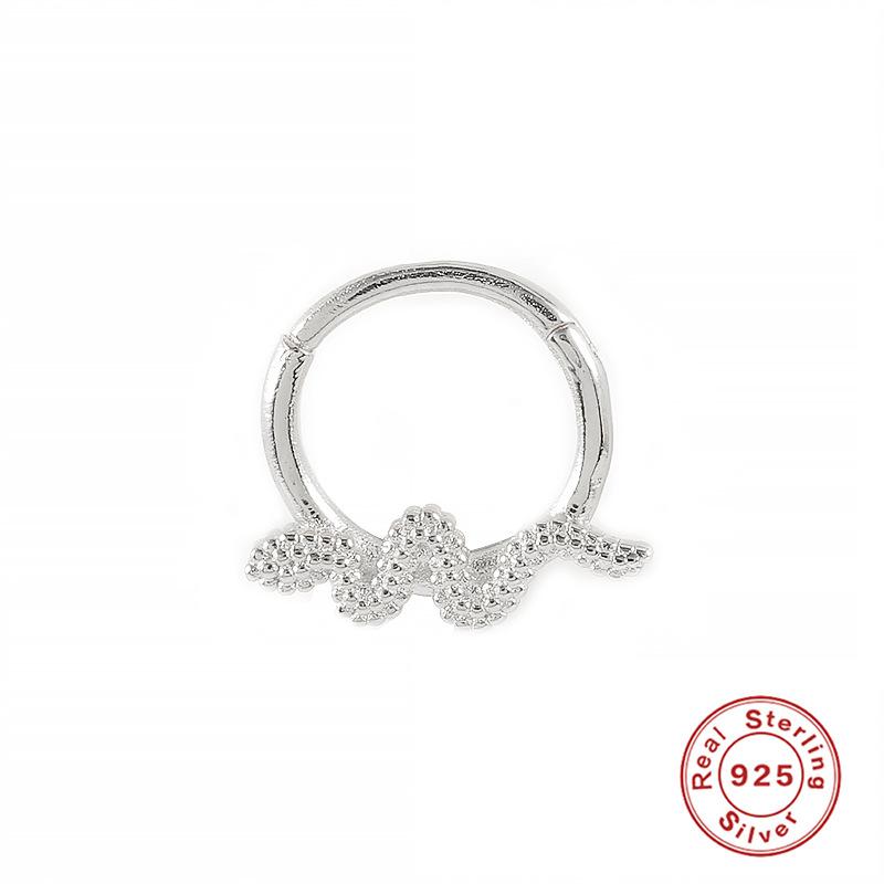 Серьги-гвоздики для пирсинга хряща в носу S925 пробы