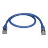 Câble Réseau Cat6a STP Blindé Sans Crochet - STARTECH - 50 Cm Bleu - Compatible PoE