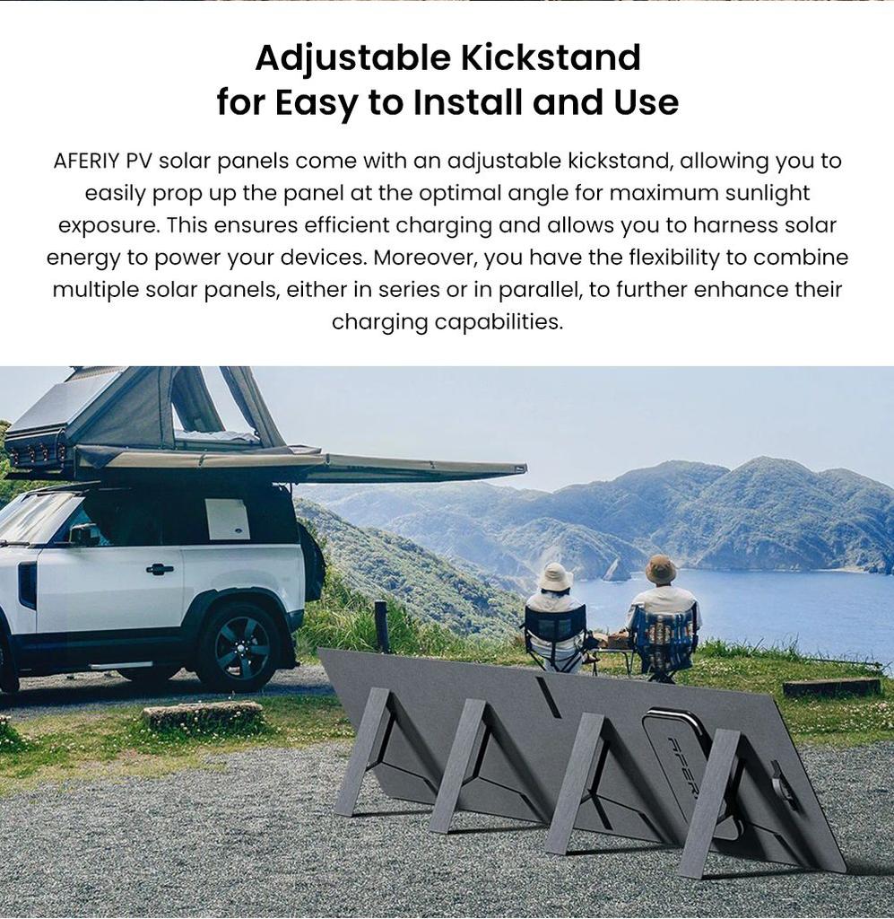 AFERIY AF S200A1 Portable Foldable Solar Panel, 23% Energy Conversion Rate, Adjustable Kickstand, Lightweight, Foldable