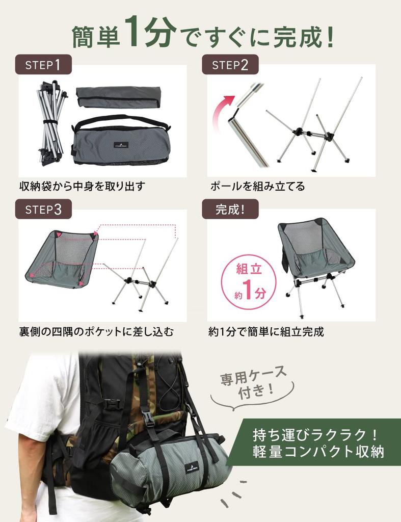 PYKES PEAK Кемпинговый стул Обычный тип CH-01 Сборный складной легкий кемпинговый уличный стул [NORMALDRK OLV]