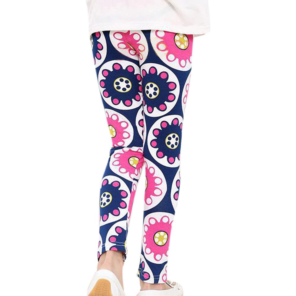 Slim Girls Printed Leggings Kids Casual Long Pants Outdoor Children All Match Trousers